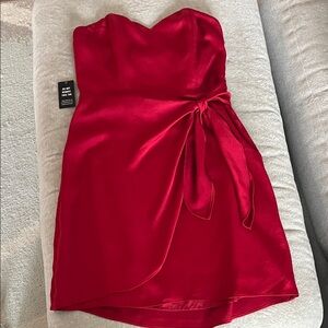 Express Strapless Red Dress